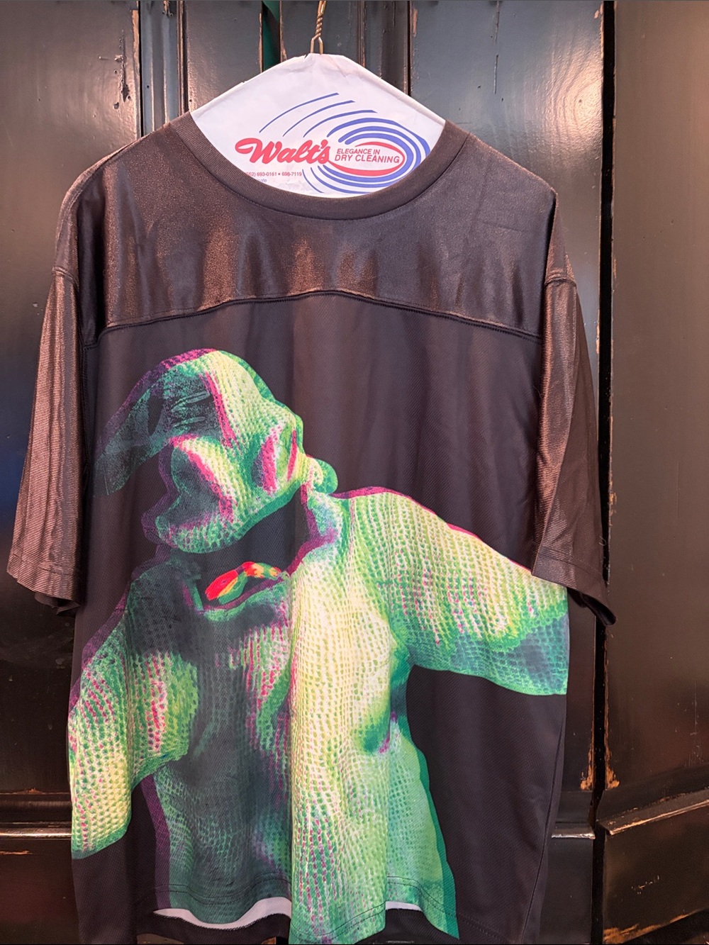 Disney Black Short-Sleeve Tee with Neon Green and Pink Graphic